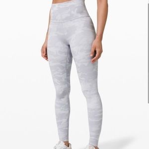 Lululemon Wunder Under White Camo Leggings